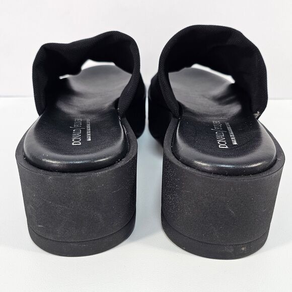 Donald J Pliner Made In Italy Women’s Slip On Black Platform Sandals Size 8 - Picture 3 of 8
